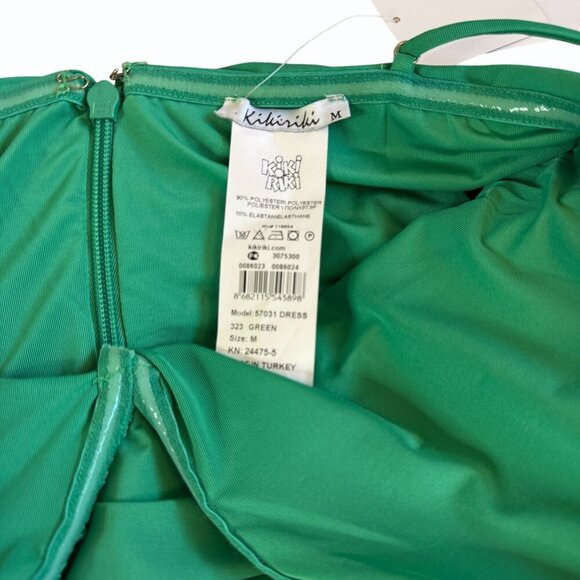 Kikiriki Ruched Bodycon‎ Mini Dress Womens M Party Kelly Green St Patrick's Day - Picture 6 of 10